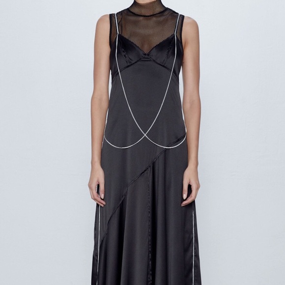 Zara satin effect maxi dress with slits. Small - Picture 2 of 8
